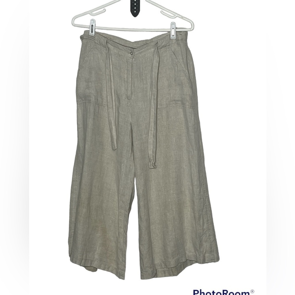 Chico’s Linen Cropped Pants Sz Large